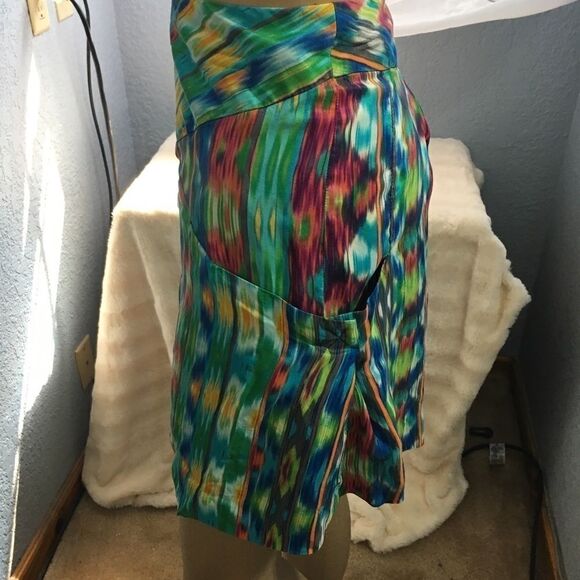 100% Silk Edme & Esyllte Rare  and Colorful Print on Pleated skirt Size 4 - Picture 6 of 6
